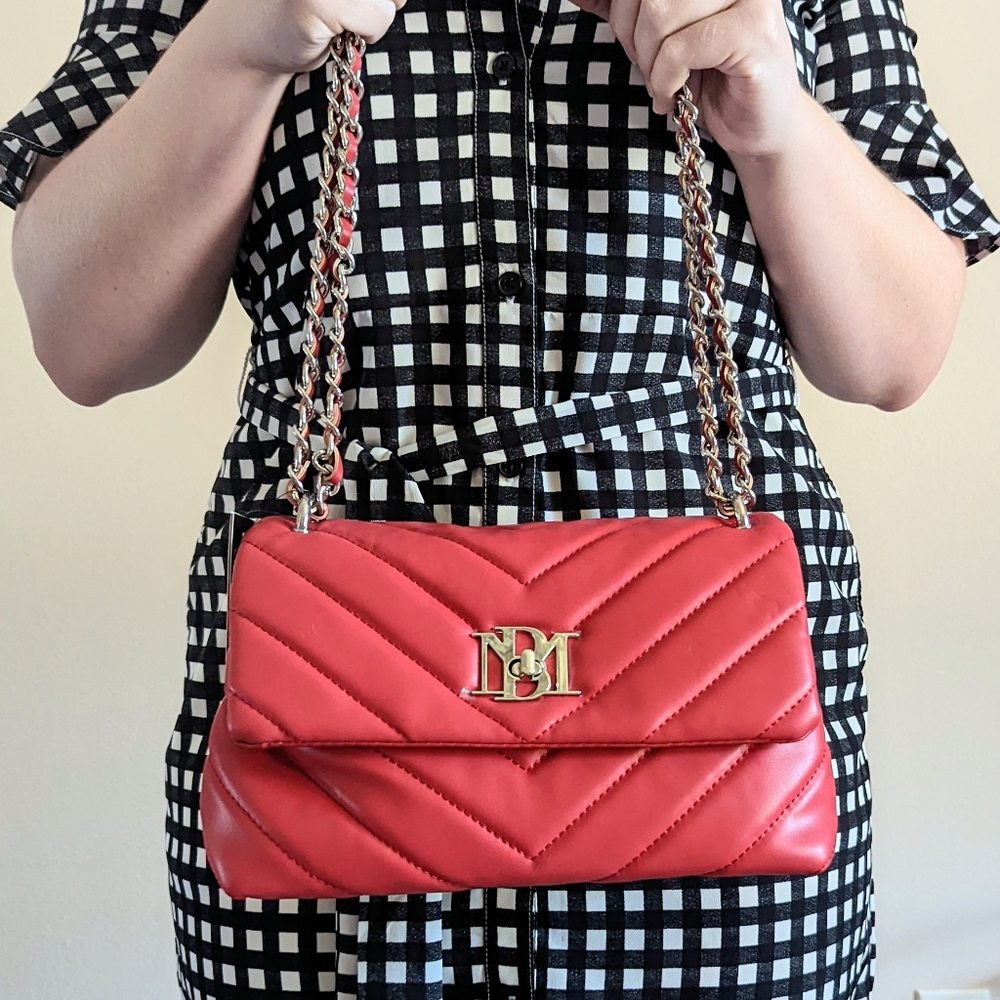 Badgley Mischka Red Convertible Handbag